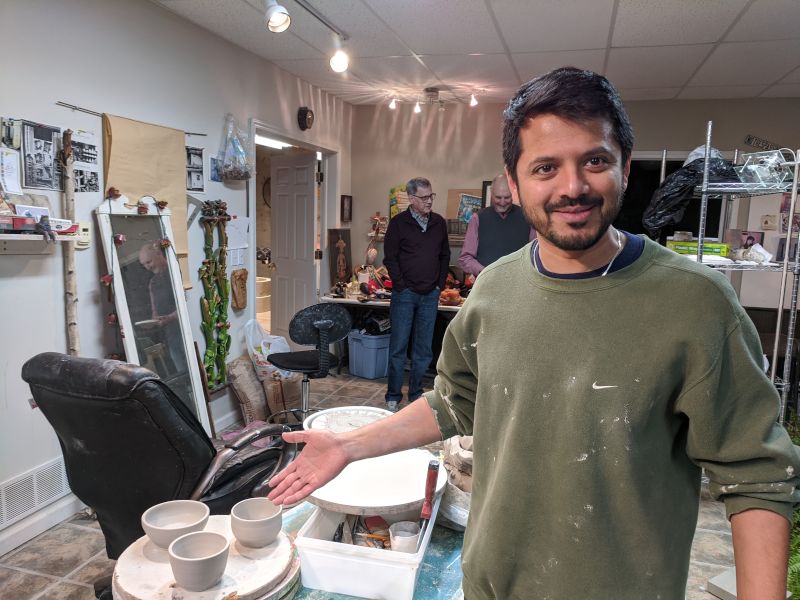 Kedar in the Pottery Studio