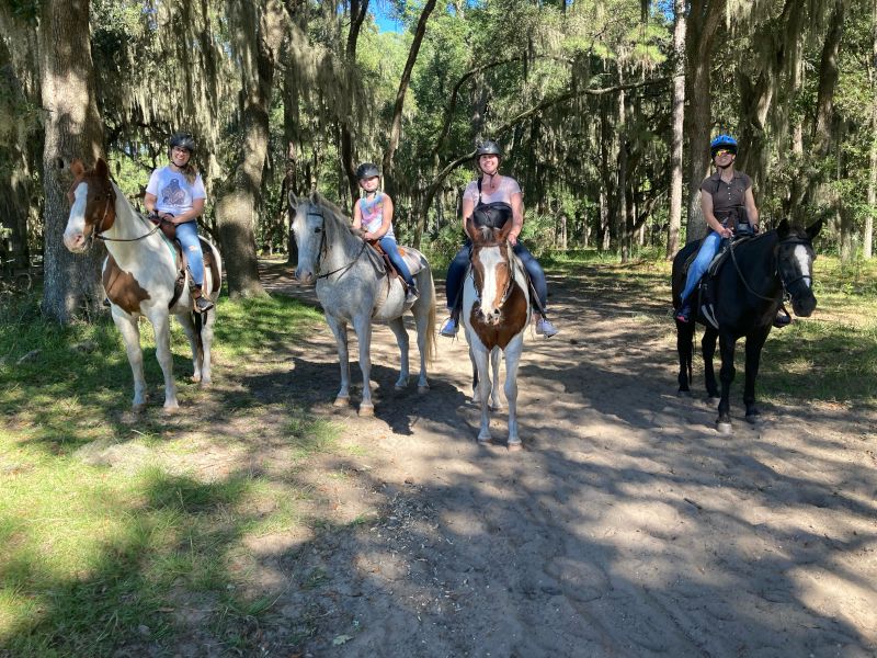 Stephanie Horseback Riding with Her Friends