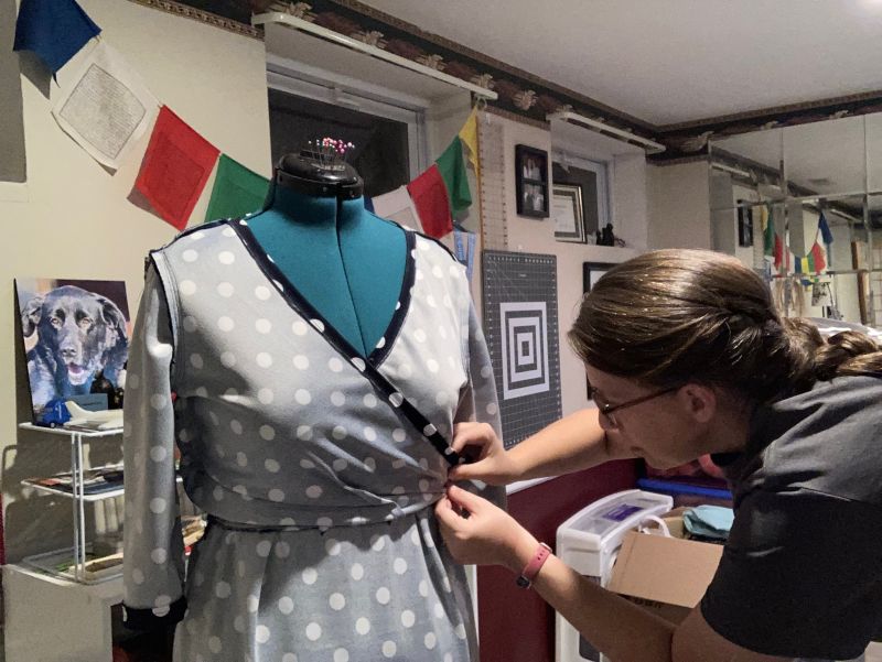 Roxanne Working on a Dress