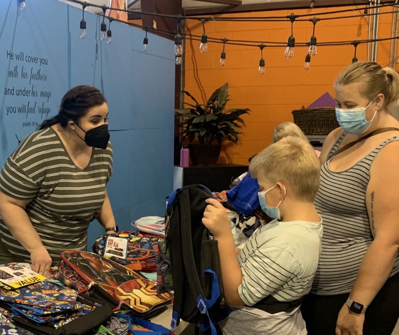 Amber Serving at a Back-to-School Event at a Nonprofit