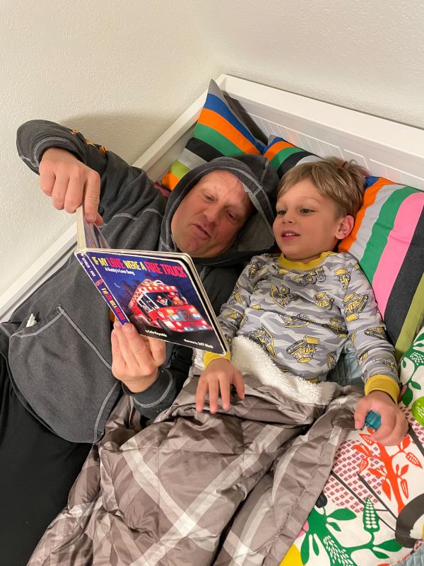 Richard and Lucas Reading before Bed