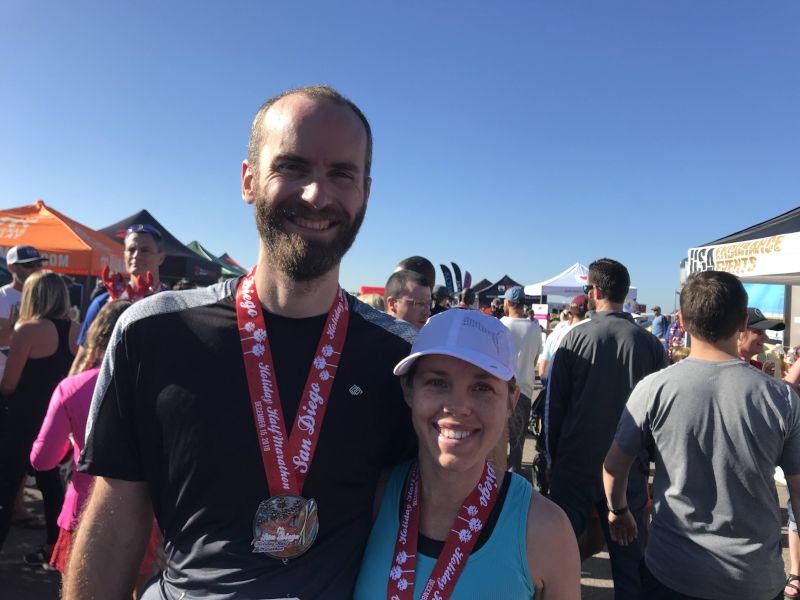 Finishing the San Diego Half Marathon