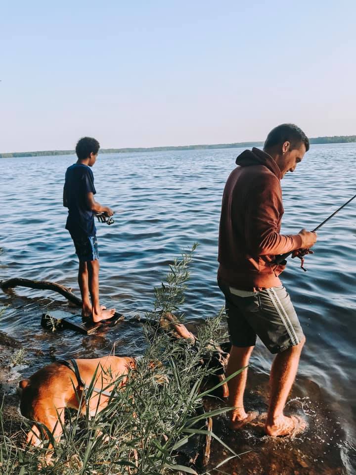 David Fishing With His Little Brother