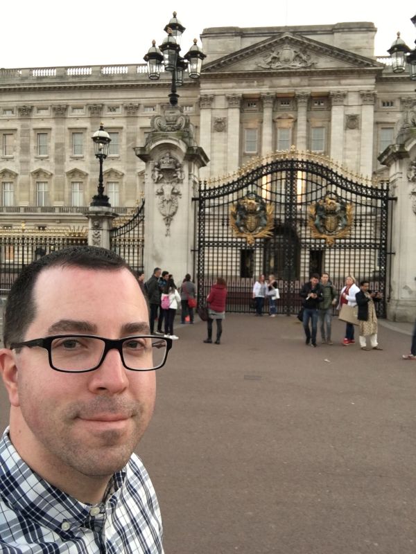 John Visiting Buckingham Palace in London