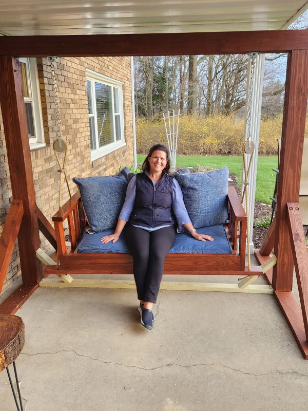 Tara Sitting on the New Swing Jonathan Built for Her