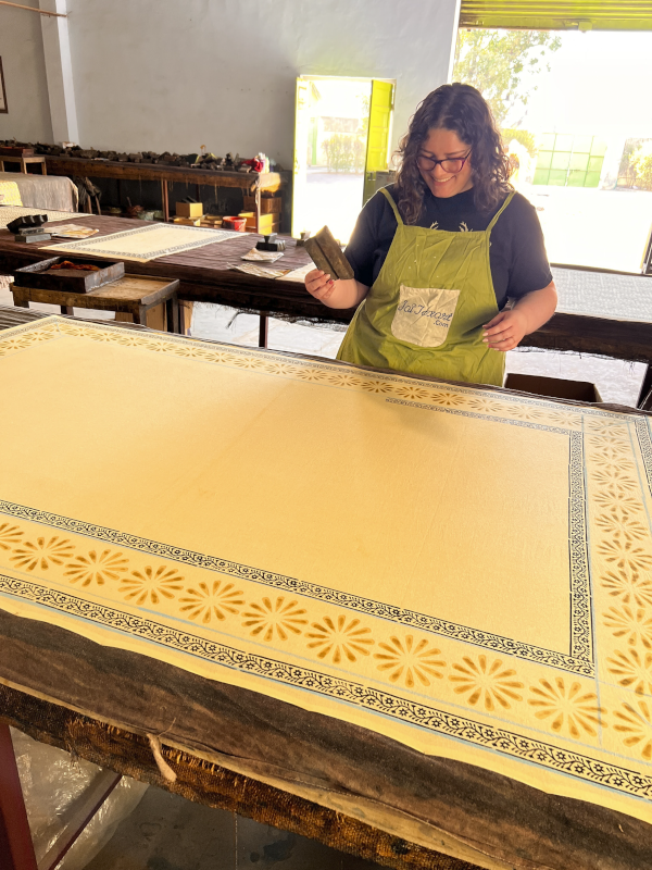 Aneesa Learning Traditional Indian Block Printing