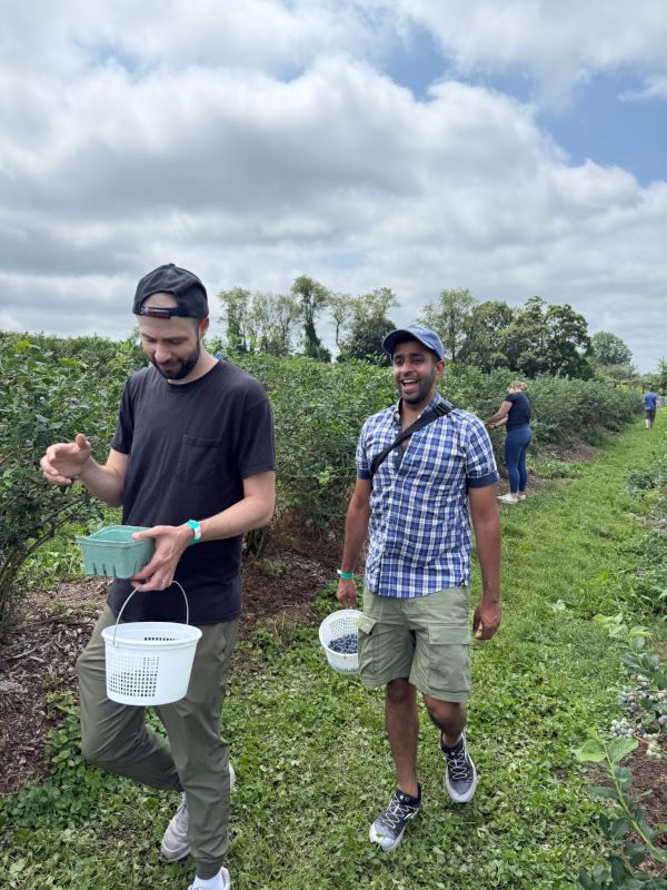 Picking Blueberries with Friends