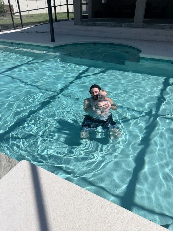Elijah & Kris in the Pool