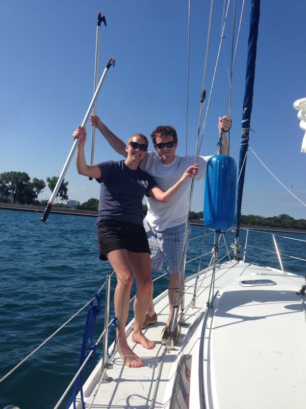 Sailing Lake Michigan on Our Boat