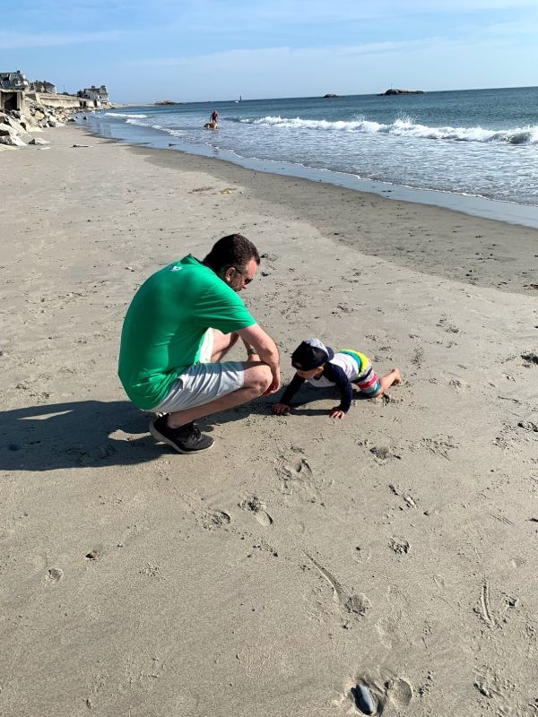 On the Beach with Nephew Bo