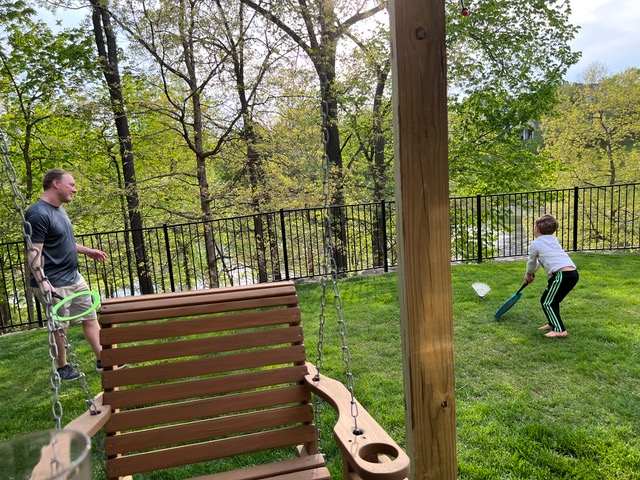 Augie & Joe Playing in the Backyard