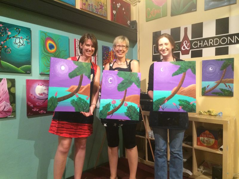 Painting Class With Alison's Mom & Sister