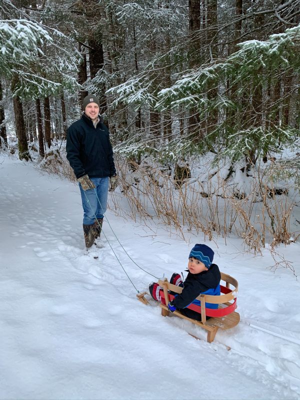 Heading to the Sledding Hill