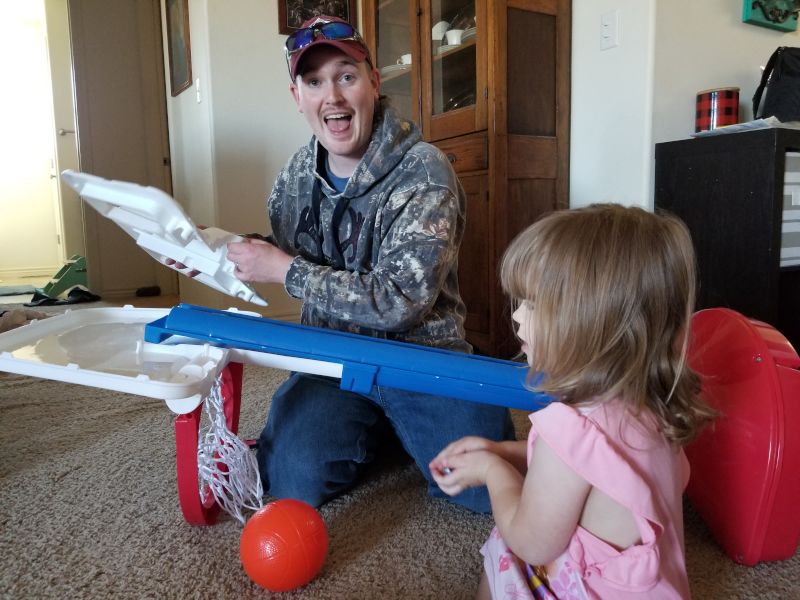 Sean Putting Together a New Toy for our Friend's Daughter