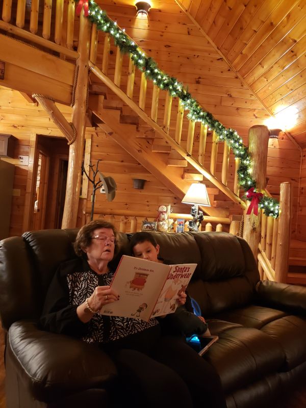 Grandma and Samuel Reading a Book