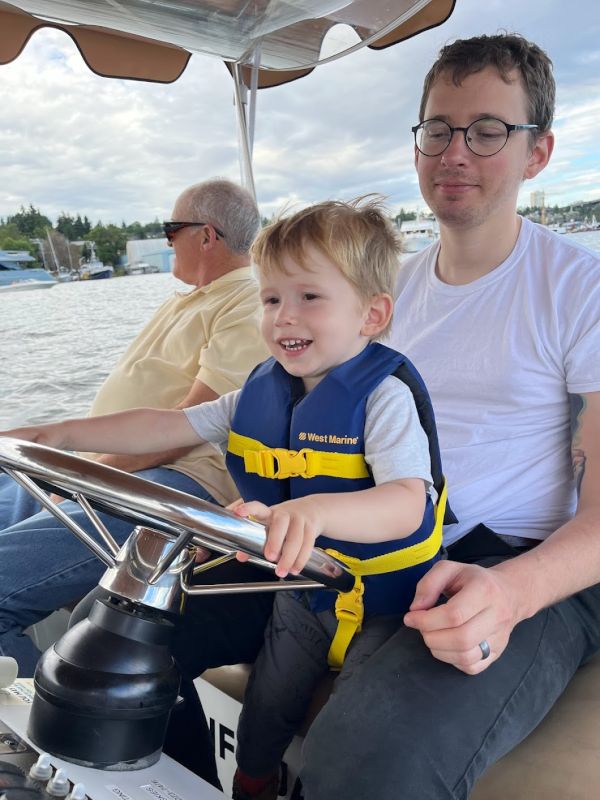 Driving the Boat With Dad & Papa K